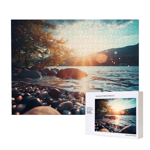 Poezjzw Klassisches Puzzle für Erwachsene, Sonnenuntergang, 500 Teile, Holzpuzzle, moderne Wohnkultur, intellektuelles Spiel, 52 x 38 cm Poezjzw Klassisches Puzzle für Erwachsene, Sonnenuntergang, 500 Teile, Holzpuzzle, moderne Wohnkultur, intellektuelles Spiel, 52 x 38 cm von POEZJZW