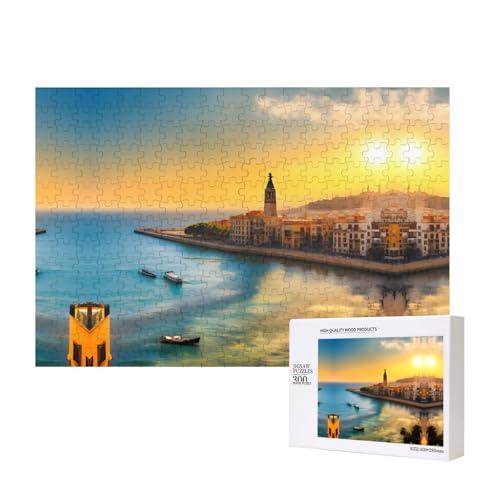 Poezjzw Klassisches Puzzle für Erwachsene, Sonnenuntergang in Barcelona, 300 Teile, Holzpuzzle, moderne Wohnkultur, intellektuelles Spiel, 40 x 28 cm Poezjzw Klassisches Puzzle für Erwachsene, Sonnenuntergang in Barcelona, 300 Teile, Holzpuzzle, moderne Wohnkultur, intellektuelles Spiel, 40 x 28 cm von POEZJZW