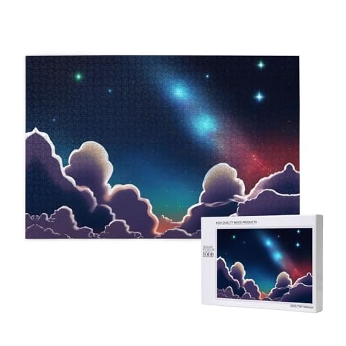 Poezjzw Klassisches Puzzle für Erwachsene, Weltraum, Nachthimmel, 1000 Teile, Holzpuzzle, moderne Wohnkultur, intellektuelles Spiel, 75 x 50 cm von POEZJZW