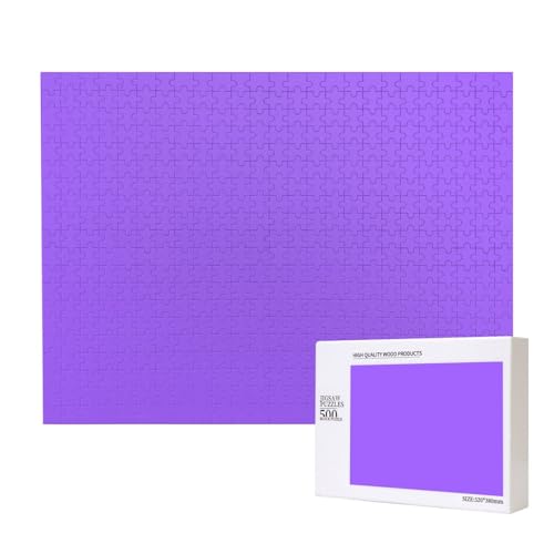 Poezjzw Klassisches Puzzle für Erwachsene, einfarbig, Hellviolett, 500 Teile, Holzpuzzle, moderne Heimdekoration, intellektuelles Spiel, 52 x 38 cm von POEZJZW