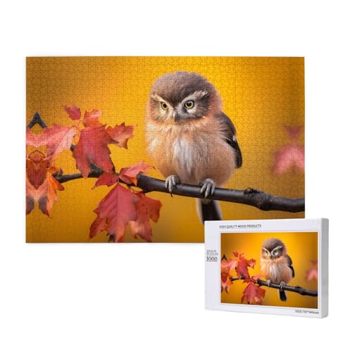 Poezjzw Klassisches Puzzle für Erwachsene, kleine Eule, 1000 Teile, Holzpuzzle, moderne Wohnkultur, intellektuelles Spiel, 75 x 50 cm Poezjzw Klassisches Puzzle für Erwachsene, kleine Eule, 1000 Teile, Holzpuzzle, moderne Wohnkultur, intellektuelles Spiel, 75 x 50 cm von POEZJZW
