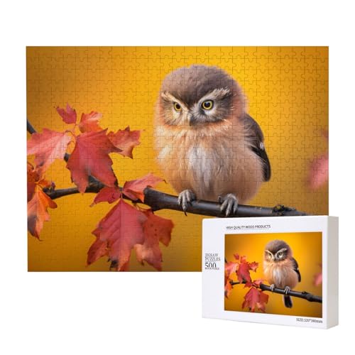 Poezjzw Klassisches Puzzle für Erwachsene, kleine Eule, 500 Teile, Holzpuzzle, moderne Wohnkultur, intellektuelles Spiel, 52 x 38 cm Poezjzw Klassisches Puzzle für Erwachsene, kleine Eule, 500 Teile, Holzpuzzle, moderne Wohnkultur, intellektuelles Spiel, 52 x 38 cm von POEZJZW