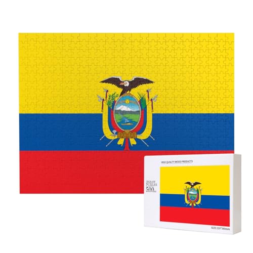 Poezjzw Klassisches Puzzle mit Flagge Ecuadors, 500 Teile, Holzpuzzle, moderne Wohnkultur, intellektuelles Spiel, 52 x 38 cm Poezjzw Klassisches Puzzle mit Flagge Ecuadors, 500 Teile, Holzpuzzle, moderne Wohnkultur, intellektuelles Spiel, 52 x 38 cm von POEZJZW