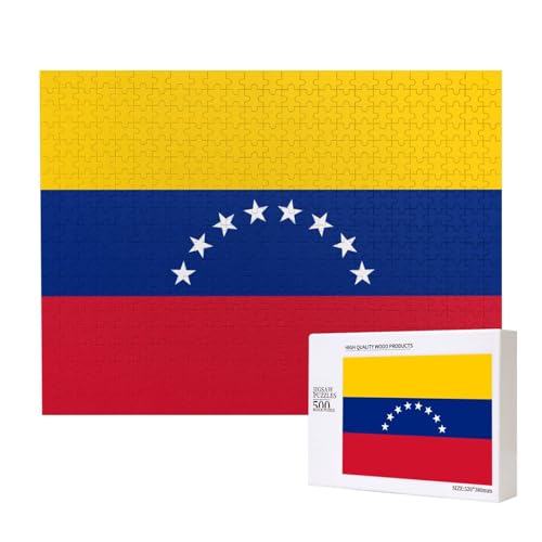 Poezjzw Klassisches Puzzle mit Flagge Venezuelas, 500 Teile, Holzpuzzle, moderne Wohnkultur, intellektuelles Spiel, 52 x 38 cm Poezjzw Klassisches Puzzle mit Flagge Venezuelas, 500 Teile, Holzpuzzle, moderne Wohnkultur, intellektuelles Spiel, 52 x 38 cm von POEZJZW