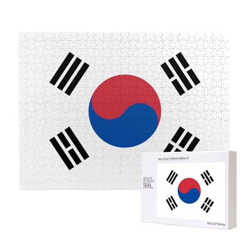 Poezjzw Klassisches Puzzle mit Flagge der Republik Korea, 500 Teile, Holzpuzzle, moderne Wohnkultur, intellektuelles Spiel, 52 x 38 cm Poezjzw Klassisches Puzzle mit Flagge der Republik Korea, 500 Teile, Holzpuzzle, moderne Wohnkultur, intellektuelles Spiel, 52 x 38 cm von POEZJZW