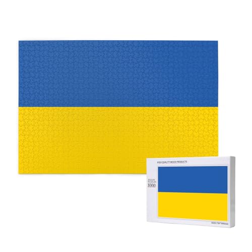 Poezjzw Klassisches Puzzle mit Flagge der Ukraine, 1000 Teile, Holzpuzzle, moderne Heimdekoration, intellektuelles Spiel, 75 x 50 cm Poezjzw Klassisches Puzzle mit Flagge der Ukraine, 1000 Teile, Holzpuzzle, moderne Heimdekoration, intellektuelles Spiel, 75 x 50 cm von POEZJZW
