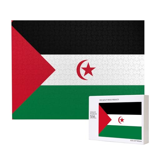 Poezjzw Klassisches Puzzle mit Flagge der Westsahara, 500 Teile, Holzpuzzle, moderne Wohnkultur, intellektuelles Spiel, 52 x 38 cm Poezjzw Klassisches Puzzle mit Flagge der Westsahara, 500 Teile, Holzpuzzle, moderne Wohnkultur, intellektuelles Spiel, 52 x 38 cm von POEZJZW