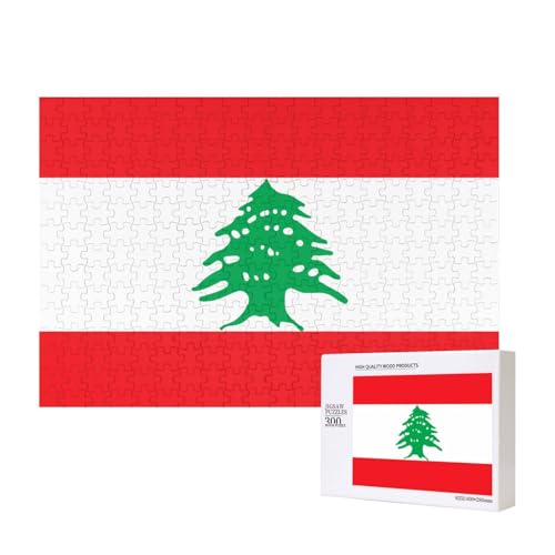 Poezjzw Klassisches Puzzle mit Flagge des Libanon, 300 Teile, Holzpuzzle, moderne Wohnkultur, intellektuelles Spiel, 40 x 28 cm Poezjzw Klassisches Puzzle mit Flagge des Libanon, 300 Teile, Holzpuzzle, moderne Wohnkultur, intellektuelles Spiel, 40 x 28 cm von POEZJZW