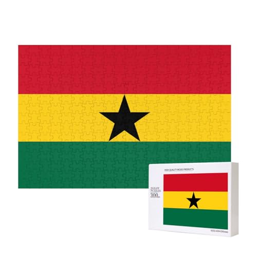 Poezjzw Klassisches Puzzle mit Flagge von Ghana, 300 Teile, Holzpuzzle, moderne Wohnkultur, intellektuelles Spiel, 40 x 28 cm Poezjzw Klassisches Puzzle mit Flagge von Ghana, 300 Teile, Holzpuzzle, moderne Wohnkultur, intellektuelles Spiel, 40 x 28 cm von POEZJZW
