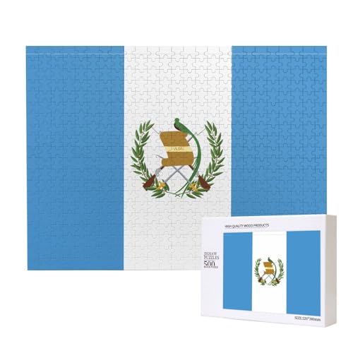Poezjzw Klassisches Puzzle mit Flagge von Guatemala, 500 Teile, Holzpuzzle, moderne Wohnkultur, intellektuelles Spiel, 52 x 38 cm Poezjzw Klassisches Puzzle mit Flagge von Guatemala, 500 Teile, Holzpuzzle, moderne Wohnkultur, intellektuelles Spiel, 52 x 38 cm von POEZJZW