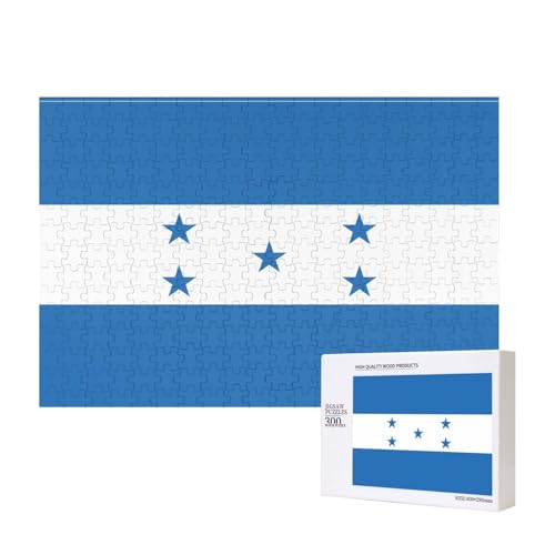 Poezjzw Klassisches Puzzle mit Flagge von Honduras, 300 Teile, Holzpuzzle, moderne Wohnkultur, intellektuelles Spiel, 40 x 28 cm Poezjzw Klassisches Puzzle mit Flagge von Honduras, 300 Teile, Holzpuzzle, moderne Wohnkultur, intellektuelles Spiel, 40 x 28 cm von POEZJZW