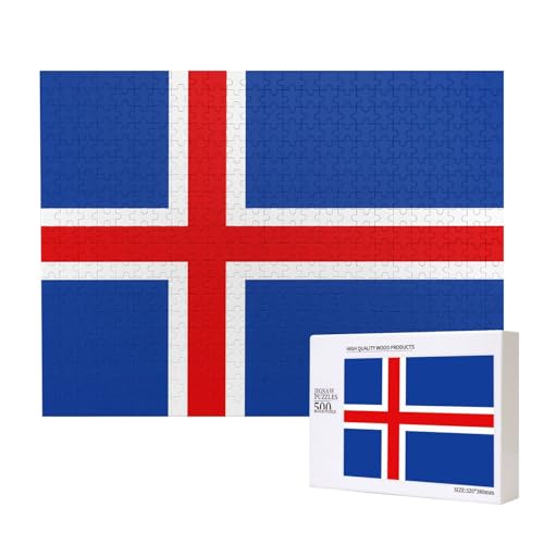 Poezjzw Klassisches Puzzle mit Flagge von Island, 500 Teile, Holzpuzzle, moderne Wohnkultur, intellektuelles Spiel, 52 x 38 cm Poezjzw Klassisches Puzzle mit Flagge von Island, 500 Teile, Holzpuzzle, moderne Wohnkultur, intellektuelles Spiel, 52 x 38 cm von POEZJZW