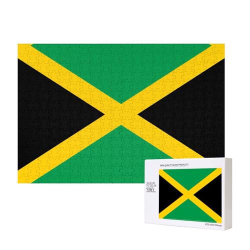 Poezjzw Klassisches Puzzle mit Flagge von Jamaika, 300 Teile, Holzpuzzle, moderne Wohnkultur, intellektuelles Spiel, 40 x 28 cm Poezjzw Klassisches Puzzle mit Flagge von Jamaika, 300 Teile, Holzpuzzle, moderne Wohnkultur, intellektuelles Spiel, 40 x 28 cm von POEZJZW