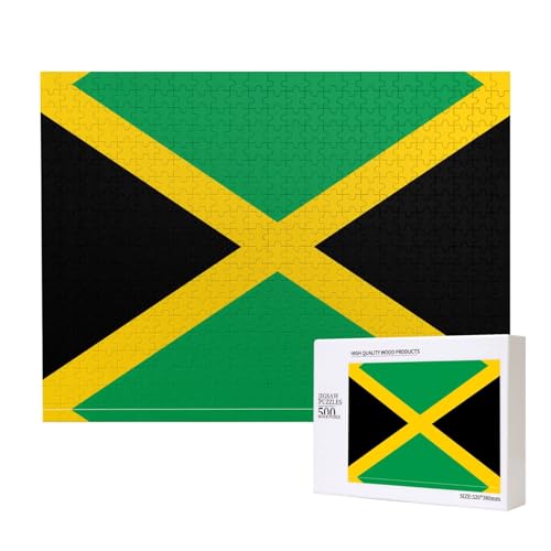 Poezjzw Klassisches Puzzle mit Flagge von Jamaika, 500 Teile, Holzpuzzle, moderne Wohnkultur, intellektuelles Spiel, 52 x 38 cm Poezjzw Klassisches Puzzle mit Flagge von Jamaika, 500 Teile, Holzpuzzle, moderne Wohnkultur, intellektuelles Spiel, 52 x 38 cm von POEZJZW