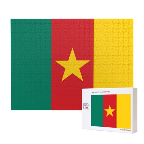 Poezjzw Klassisches Puzzle mit Flagge von Kamerun, 500 Teile, Holzpuzzle, moderne Wohnkultur, intellektuelles Spiel, 52 x 38 cm Poezjzw Klassisches Puzzle mit Flagge von Kamerun, 500 Teile, Holzpuzzle, moderne Wohnkultur, intellektuelles Spiel, 52 x 38 cm von POEZJZW