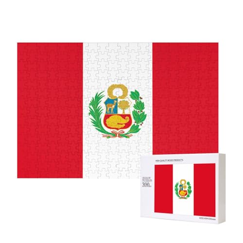 Poezjzw Klassisches Puzzle mit Flagge von Peru, 300 Teile, Holzpuzzle, moderne Wohnkultur, intellektuelles Spiel, 40 x 28 cm Poezjzw Klassisches Puzzle mit Flagge von Peru, 300 Teile, Holzpuzzle, moderne Wohnkultur, intellektuelles Spiel, 40 x 28 cm von POEZJZW