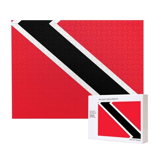 Poezjzw Klassisches Puzzle mit Flagge von Trinidad und Tobago, 500 Teile, Holzpuzzle, moderne Wohnkultur, intellektuelles Spiel, 52 x 38 cm Poezjzw Klassisches Puzzle mit Flagge von Trinidad und Tobago, 500 Teile, Holzpuzzle, moderne Wohnkultur, intellektuelles Spiel, 52 x 38 cm von POEZJZW