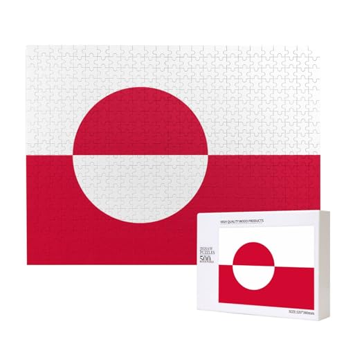 Poezjzw Klassisches Puzzle mit Grönland-Flagge, 500 Teile, Holzpuzzle, moderne Wohnkultur, intellektuelles Spiel, 52 x 38 cm Poezjzw Klassisches Puzzle mit Grönland-Flagge, 500 Teile, Holzpuzzle, moderne Wohnkultur, intellektuelles Spiel, 52 x 38 cm von POEZJZW