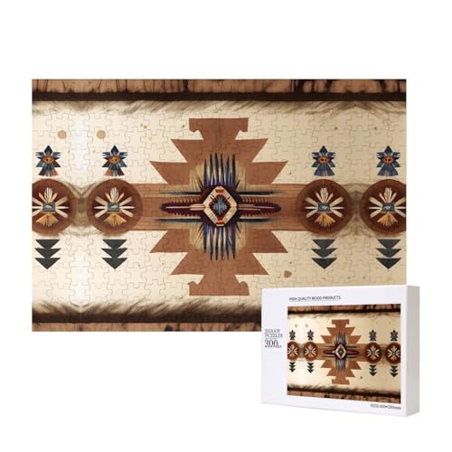Poezjzw Klassisches Puzzle mit Indianer-Muster, 300 Teile, Holzpuzzle, moderne Wohnkultur, intellektuelles Spiel, 40 x 28 cm Poezjzw Klassisches Puzzle mit Indianer-Muster, 300 Teile, Holzpuzzle, moderne Wohnkultur, intellektuelles Spiel, 40 x 28 cm von POEZJZW