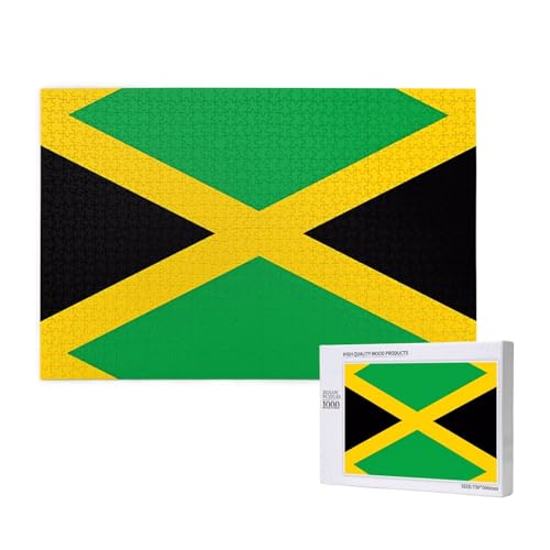 Poezjzw Klassisches Puzzle mit Jamaika-Flagge, 1000 Teile, Holzpuzzle, moderne Heimdekoration, intellektuelles Spiel, 75 x 50 cm Poezjzw Klassisches Puzzle mit Jamaika-Flagge, 1000 Teile, Holzpuzzle, moderne Heimdekoration, intellektuelles Spiel, 75 x 50 cm von POEZJZW