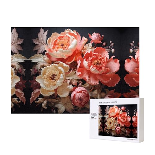 Poezjzw Klassisches Puzzle mit Pfingstrosen für Erwachsene, 300 Teile, Holzpuzzle, moderne Heimdekoration, intellektuelles Spiel, 40 x 28 cm Poezjzw Klassisches Puzzle mit Pfingstrosen für Erwachsene, 300 Teile, Holzpuzzle, moderne Heimdekoration, intellektuelles Spiel, 40 x 28 cm von POEZJZW