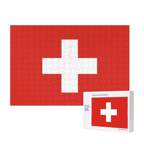Poezjzw Klassisches Puzzle mit Schweizer Flagge, 300 Teile, Holzpuzzle, moderne Wohnkultur, intellektuelles Spiel, 40 x 28 cm Poezjzw Klassisches Puzzle mit Schweizer Flagge, 300 Teile, Holzpuzzle, moderne Wohnkultur, intellektuelles Spiel, 40 x 28 cm von POEZJZW