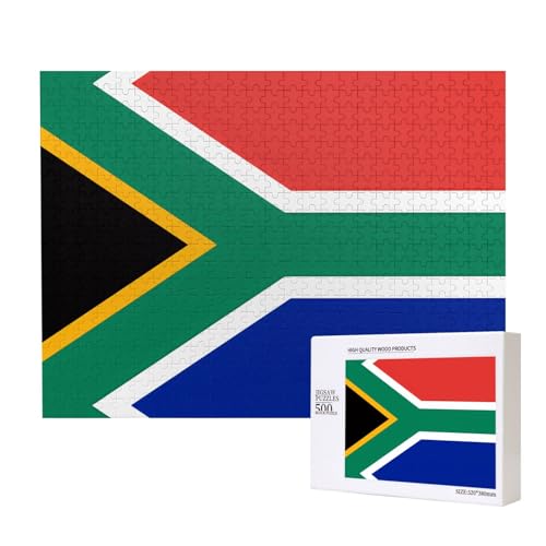 Poezjzw Klassisches Puzzle mit Südafrika-Flagge, 500 Teile, Holzpuzzle, moderne Wohnkultur, intellektuelles Spiel, 52 x 38 cm Poezjzw Klassisches Puzzle mit Südafrika-Flagge, 500 Teile, Holzpuzzle, moderne Wohnkultur, intellektuelles Spiel, 52 x 38 cm von POEZJZW