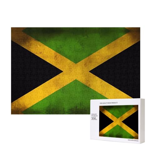 Poezjzw Klassisches Puzzle mit alter jamaikanischer Flagge, 300 Teile, Holzpuzzle, moderne Wohnkultur, intellektuelles Spiel, 40 x 28 cm Poezjzw Klassisches Puzzle mit alter jamaikanischer Flagge, 300 Teile, Holzpuzzle, moderne Wohnkultur, intellektuelles Spiel, 40 x 28 cm von POEZJZW