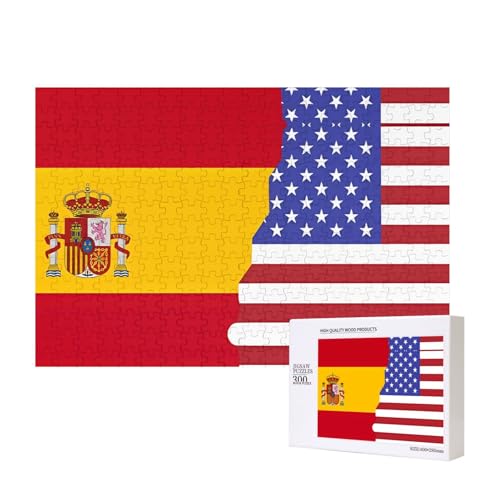 Poezjzw Klassisches Puzzle mit amerikanischer Spanien-Flagge, 300 Teile, Holzpuzzle, moderne Wohnkultur, intellektuelles Spiel, 40 x 28 cm Poezjzw Klassisches Puzzle mit amerikanischer Spanien-Flagge, 300 Teile, Holzpuzzle, moderne Wohnkultur, intellektuelles Spiel, 40 x 28 cm von POEZJZW