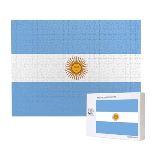 Poezjzw Klassisches Puzzle mit argentinischer Flagge, 500 Teile, Holzpuzzle, moderne Wohnkultur, intellektuelles Spiel, 52 x 38 cm Poezjzw Klassisches Puzzle mit argentinischer Flagge, 500 Teile, Holzpuzzle, moderne Wohnkultur, intellektuelles Spiel, 52 x 38 cm von POEZJZW