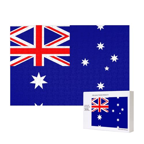 Poezjzw Klassisches Puzzle mit australischer Flagge, 300 Teile, Holzpuzzle, moderne Wohnkultur, intellektuelles Spiel, 40 x 28 cm Poezjzw Klassisches Puzzle mit australischer Flagge, 300 Teile, Holzpuzzle, moderne Wohnkultur, intellektuelles Spiel, 40 x 28 cm von POEZJZW