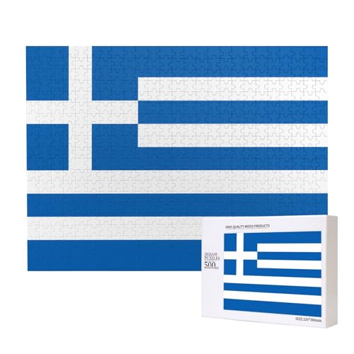 Poezjzw Klassisches Puzzle mit griechischer Flagge, 500 Teile, Holzpuzzle, moderne Wohnkultur, intellektuelles Spiel, 52 x 38 cm Poezjzw Klassisches Puzzle mit griechischer Flagge, 500 Teile, Holzpuzzle, moderne Wohnkultur, intellektuelles Spiel, 52 x 38 cm von POEZJZW