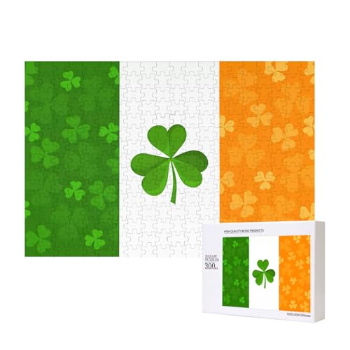 Poezjzw Klassisches Puzzle mit irischer Flagge, 300 Teile, Holzpuzzle, moderne Wohnkultur, intellektuelles Spiel, 40 x 28 cm Poezjzw Klassisches Puzzle mit irischer Flagge, 300 Teile, Holzpuzzle, moderne Wohnkultur, intellektuelles Spiel, 40 x 28 cm von POEZJZW