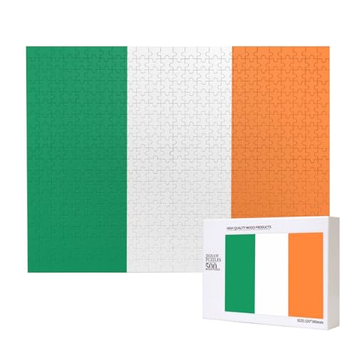 Poezjzw Klassisches Puzzle mit irischer Flagge, 500 Teile, Holzpuzzle, moderne Wohnkultur, intellektuelles Spiel, 52 x 38 cm Poezjzw Klassisches Puzzle mit irischer Flagge, 500 Teile, Holzpuzzle, moderne Wohnkultur, intellektuelles Spiel, 52 x 38 cm von POEZJZW