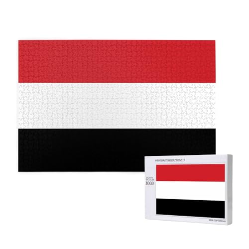 Poezjzw Klassisches Puzzle mit jemenitischer Flagge, 1000 Teile, Holzpuzzle, moderne Heimdekoration, intellektuelles Spiel, 75 x 50 cm von POEZJZW