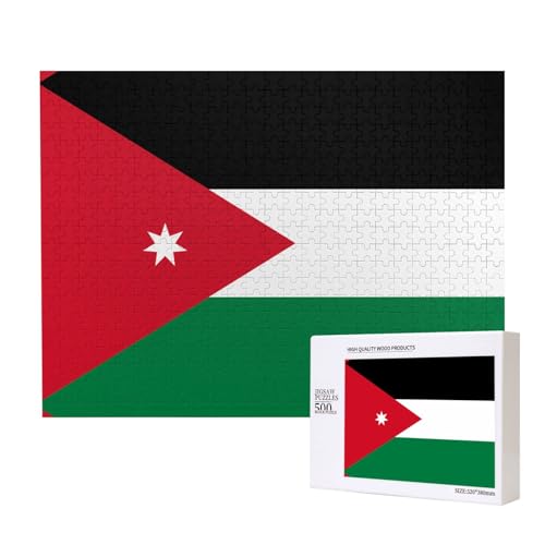 Poezjzw Klassisches Puzzle mit jordanischer Flagge, 500 Teile, Holzpuzzle, moderne Wohnkultur, intellektuelles Spiel, 52 x 38 cm Poezjzw Klassisches Puzzle mit jordanischer Flagge, 500 Teile, Holzpuzzle, moderne Wohnkultur, intellektuelles Spiel, 52 x 38 cm von POEZJZW