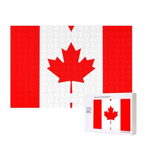 Poezjzw Klassisches Puzzle mit kanadischer Flagge, 300 Teile, Holzpuzzle, moderne Wohnkultur, intellektuelles Spiel, 40 x 28 cm Poezjzw Klassisches Puzzle mit kanadischer Flagge, 300 Teile, Holzpuzzle, moderne Wohnkultur, intellektuelles Spiel, 40 x 28 cm von POEZJZW