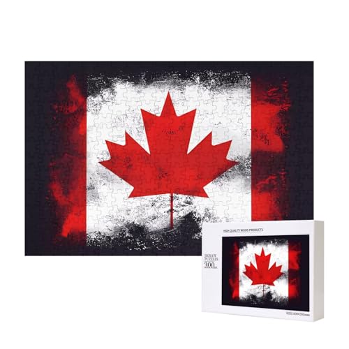 Poezjzw Klassisches Puzzle mit kanadischer Flagge, 300 Teile, Holzpuzzle, moderne Wohnkultur, intellektuelles Spiel, 40 x 28 cm Poezjzw Klassisches Puzzle mit kanadischer Flagge, 300 Teile, Holzpuzzle, moderne Wohnkultur, intellektuelles Spiel, 40 x 28 cm von POEZJZW