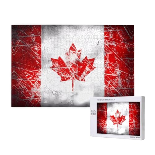 Poezjzw Klassisches Puzzle mit kanadischer Flagge für Erwachsene, 1000 Teile, Holzpuzzle, moderne Heimdekoration, intellektuelles Spiel, 75 x 50 cm Poezjzw Klassisches Puzzle mit kanadischer Flagge für Erwachsene, 1000 Teile, Holzpuzzle, moderne Heimdekoration, intellektuelles Spiel, 75 x 50 cm von POEZJZW