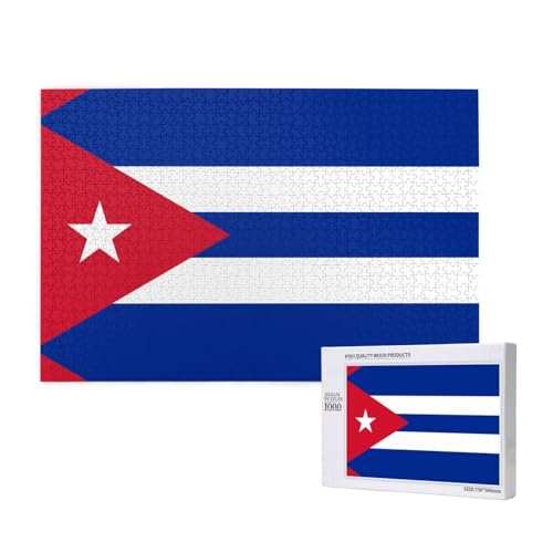 Poezjzw Klassisches Puzzle mit kubanischer Flagge, 1000 Teile, Holzpuzzle, moderne Heimdekoration, intellektuelles Spiel, 75 x 50 cm Poezjzw Klassisches Puzzle mit kubanischer Flagge, 1000 Teile, Holzpuzzle, moderne Heimdekoration, intellektuelles Spiel, 75 x 50 cm von POEZJZW