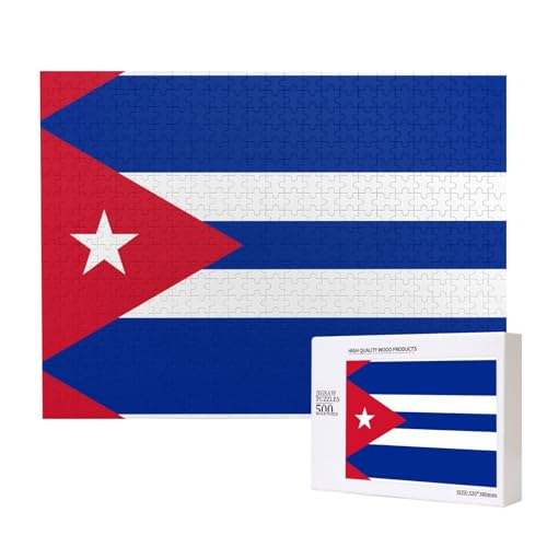 Poezjzw Klassisches Puzzle mit kubanischer Flagge, 500 Teile, Holzpuzzle, moderne Wohnkultur, intellektuelles Spiel, 52 x 38 cm Poezjzw Klassisches Puzzle mit kubanischer Flagge, 500 Teile, Holzpuzzle, moderne Wohnkultur, intellektuelles Spiel, 52 x 38 cm von POEZJZW
