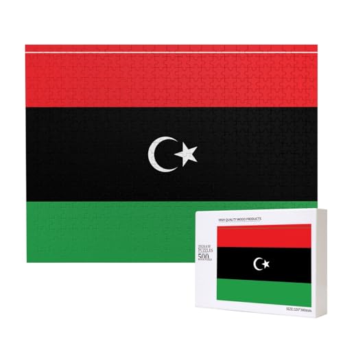 Poezjzw Klassisches Puzzle mit libyscher Flagge, 500 Teile, Holzpuzzle, moderne Wohnkultur, intellektuelles Spiel, 52 x 38 cm Poezjzw Klassisches Puzzle mit libyscher Flagge, 500 Teile, Holzpuzzle, moderne Wohnkultur, intellektuelles Spiel, 52 x 38 cm von POEZJZW