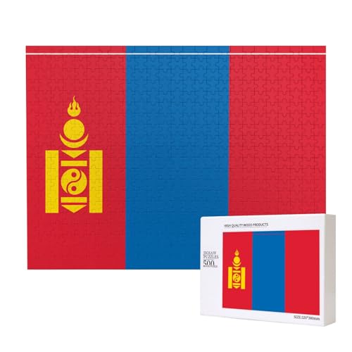 Poezjzw Klassisches Puzzle mit mongolischer Flagge, 500 Teile, Holzpuzzle, moderne Wohnkultur, intellektuelles Spiel, 52 x 38 cm Poezjzw Klassisches Puzzle mit mongolischer Flagge, 500 Teile, Holzpuzzle, moderne Wohnkultur, intellektuelles Spiel, 52 x 38 cm von POEZJZW
