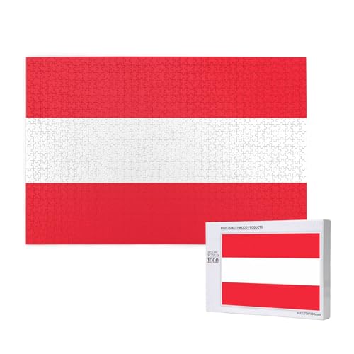 Poezjzw Klassisches Puzzle mit österreichischer Flagge, 1000 Teile, Holzpuzzle, moderne Wohnkultur, intellektuelles Spiel, 75 x 50 cm Poezjzw Klassisches Puzzle mit österreichischer Flagge, 1000 Teile, Holzpuzzle, moderne Wohnkultur, intellektuelles Spiel, 75 x 50 cm von POEZJZW