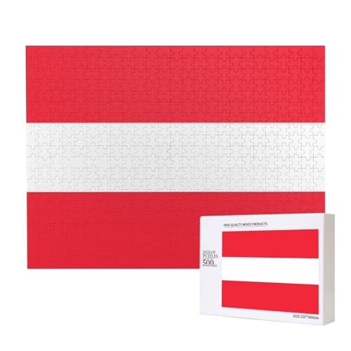Poezjzw Klassisches Puzzle mit österreichischer Flagge, 500 Teile, Holzpuzzle, moderne Wohnkultur, intellektuelles Spiel, 52 x 38 cm Poezjzw Klassisches Puzzle mit österreichischer Flagge, 500 Teile, Holzpuzzle, moderne Wohnkultur, intellektuelles Spiel, 52 x 38 cm von POEZJZW