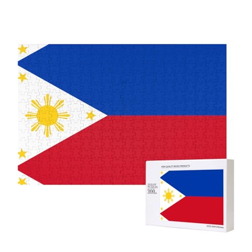 Poezjzw Klassisches Puzzle mit philippinischer Flagge, 300 Teile, Holzpuzzle, moderne Wohnkultur, intellektuelles Spiel, 40 x 28 cm Poezjzw Klassisches Puzzle mit philippinischer Flagge, 300 Teile, Holzpuzzle, moderne Wohnkultur, intellektuelles Spiel, 40 x 28 cm von POEZJZW
