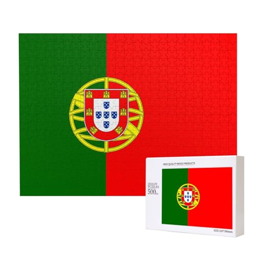 Poezjzw Klassisches Puzzle mit portugiesischer Flagge, 500 Teile, Holzpuzzle, moderne Wohnkultur, intellektuelles Spiel, 52 x 38 cm Poezjzw Klassisches Puzzle mit portugiesischer Flagge, 500 Teile, Holzpuzzle, moderne Wohnkultur, intellektuelles Spiel, 52 x 38 cm von POEZJZW