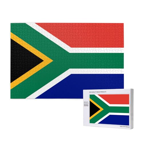 Poezjzw Klassisches Puzzle mit südafrikanischer Flagge, 1000 Teile, Holzpuzzle, moderne Heimdekoration, intellektuelles Spiel, 75 x 50 cm Poezjzw Klassisches Puzzle mit südafrikanischer Flagge, 1000 Teile, Holzpuzzle, moderne Heimdekoration, intellektuelles Spiel, 75 x 50 cm von POEZJZW
