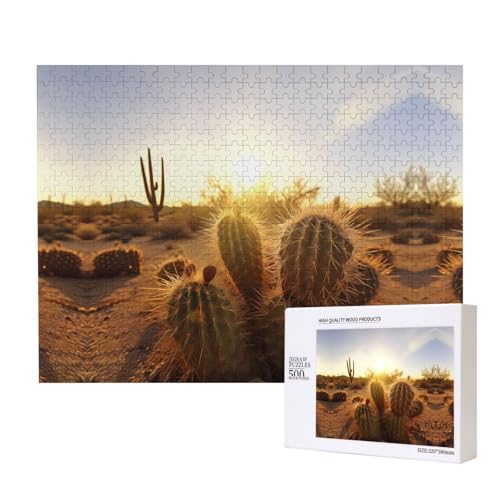 Poezjzw Kugel-Kaktus-Puzzles für Erwachsene, 500 Teile, Holzpuzzle für Familie, Freunde, Heimdekoration, Wandkunst, 50 x 38 cm Poezjzw Kugel-Kaktus-Puzzles für Erwachsene, 500 Teile, Holzpuzzle für Familie, Freunde, Heimdekoration, Wandkunst, 50 x 38 cm von POEZJZW