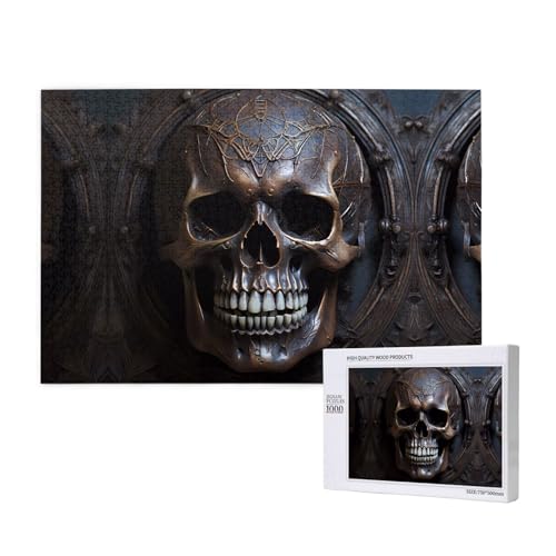 Poezjzw Kupferfarbenes Totenkopf-Puzzle für Erwachsene, klassisches Puzzle, 1000 Teile, Holzpuzzle, moderne Heimdekoration, intellektuelles Spiel, 75 x 50 cm Poezjzw Kupferfarbenes Totenkopf-Puzzle für Erwachsene, klassisches Puzzle, 1000 Teile, Holzpuzzle, moderne Heimdekoration, intellektuelles Spiel, 75 x 50 cm von POEZJZW